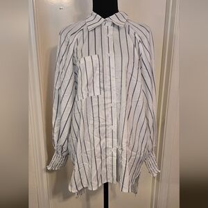 #6353 Izuria women's top blouse long sleeve color white and black